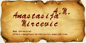 Anastasija Mirčević vizit kartica